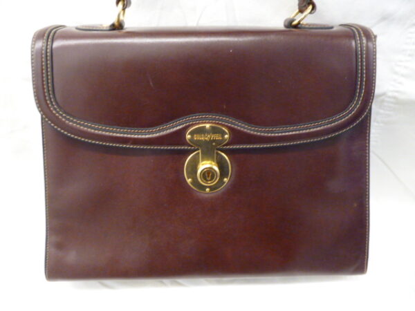 112 1 1 - KLEVE Large Handbag/Shoulder Bag in Burgundy GoldPfeil
